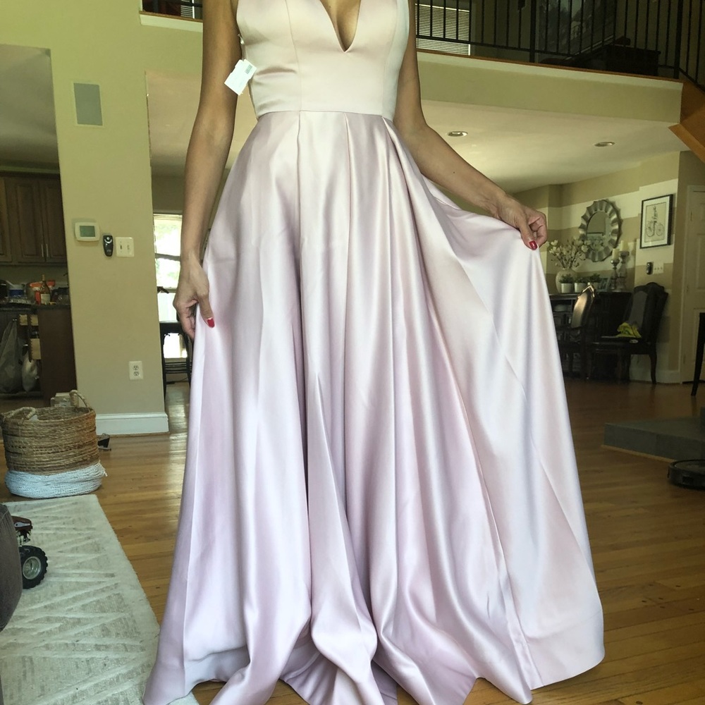 Blush V neck Gown